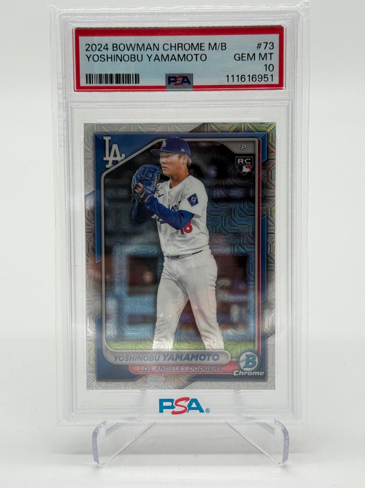 2024 Bowman Chrome Mega Box Mojo RC Yoshinobu Yamamoto RC PSA 10