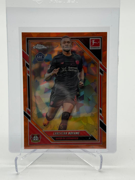 2026 Topps Chrome Bundesliga Sapphire Christian Kofane 01/25 RC