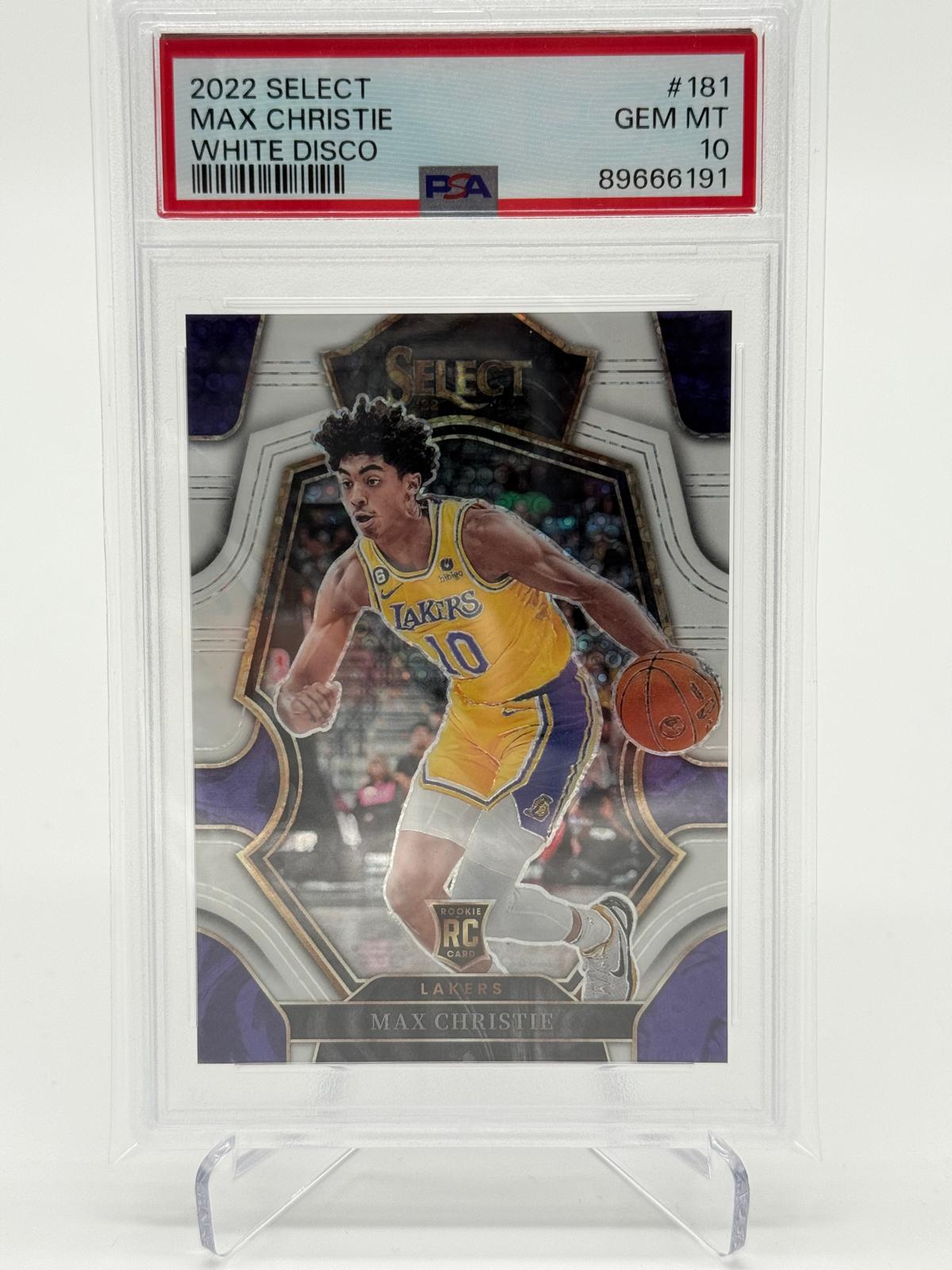 2022 Panini Select Max Christie RC White Dico /75 PSA 10