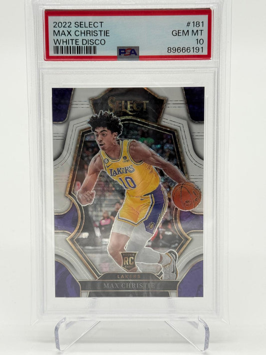 2022 Panini Select Max Christie RC White Dico /75 PSA 10