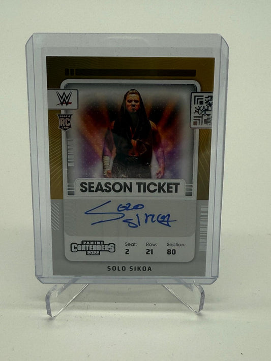 2022 Panini Chronicles Contenders WWE Solo Sikoa Season Ticket RC Signature