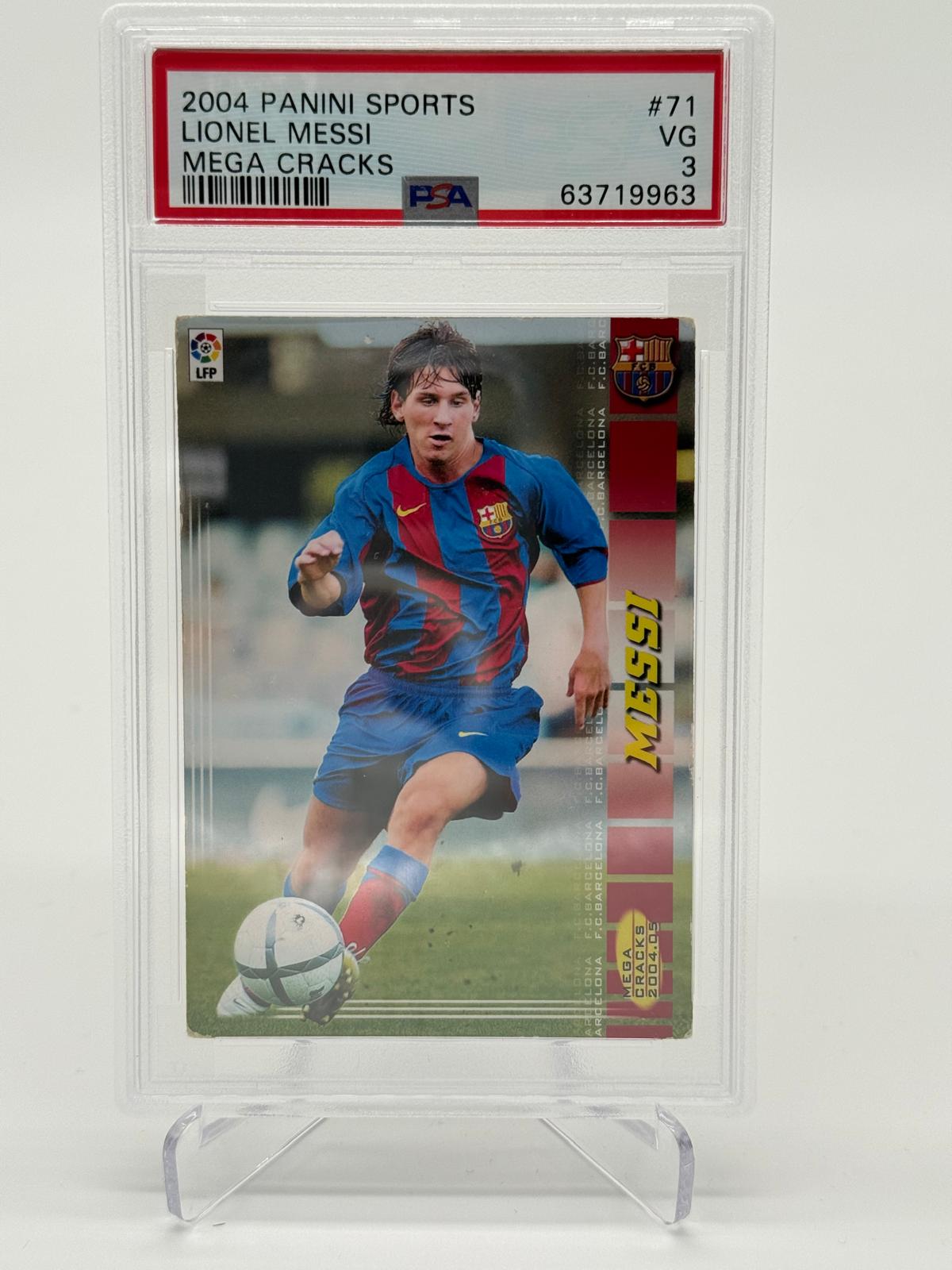 2004 Panini Sports Lionel Messi Mega Cracks PSA 3