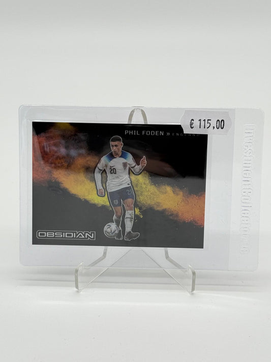 2022-23 Panini Obsidian Soccer Phil Foden Black Colorblast SSP