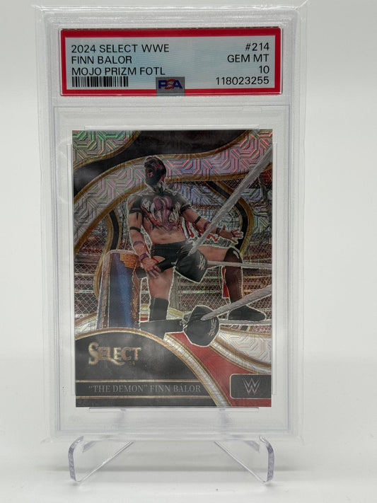 2024 Panini Select WWE Finn Balor "The Demon" Mojo Prizm FOTL 6/8 PSA 10