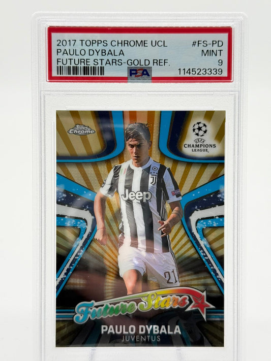 2017 Topps Chrome UCL Paulo Dybala Future Stars 28/50 PSA 9