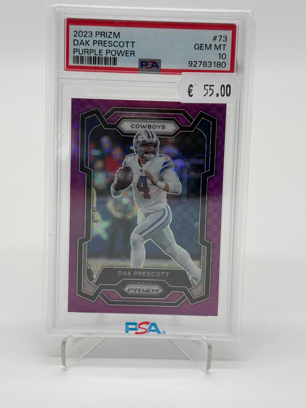2023 Panini Prizm Dak Prescott Purple Power /49 PSA 10