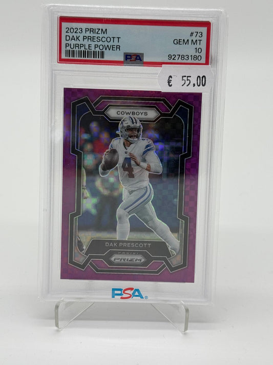 2023 Panini Prizm Dak Prescott Purple Power /49 PSA 10