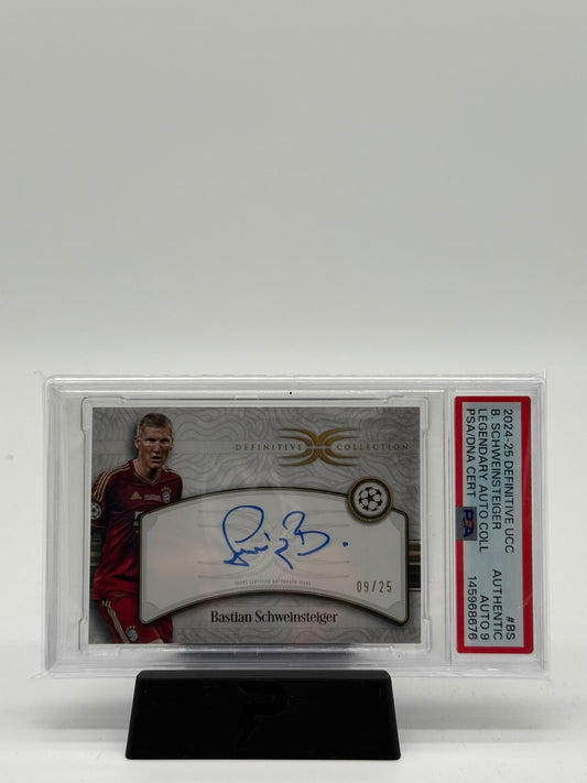 2024-25 Topps Definitive UCC Bastian Schweinsteiger Auto 09/25 PSA 9