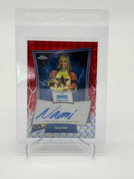 2025 Topps Chrome WWE Naomi Auto Red Geometric /5