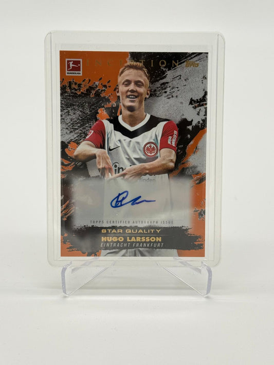 2024-25 Topps Inception Bundesliga Hugo Larsson Orange Star Quality Auto 20/25