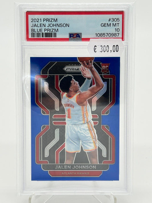 2021 Panini Prizm Jalen Johnson Blue Prizm /199 PSA 10