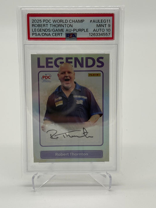 2025 Panini PDC World Championship Robert Thornton /75 Auto PSA 9 AU 10