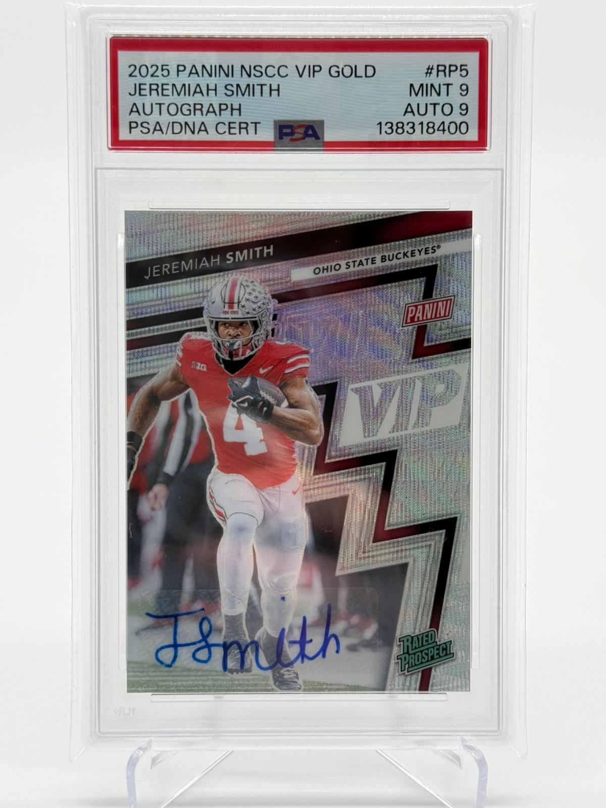 2025 Panini NSCC VIP GOLD Jeremiah Smith Autograph 12/31 PSA 9/9