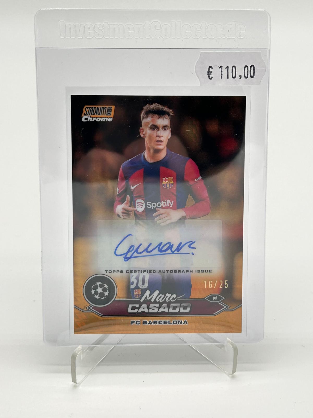 2024 Topps Stadium Club Chrome Marc Casado Auto /25 Orange Wave