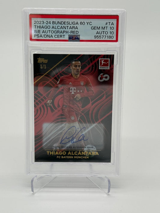 2023-24 Topps 60 Jahre BL Thiago Alcantara Auto /5 PSA 10 Auto 10