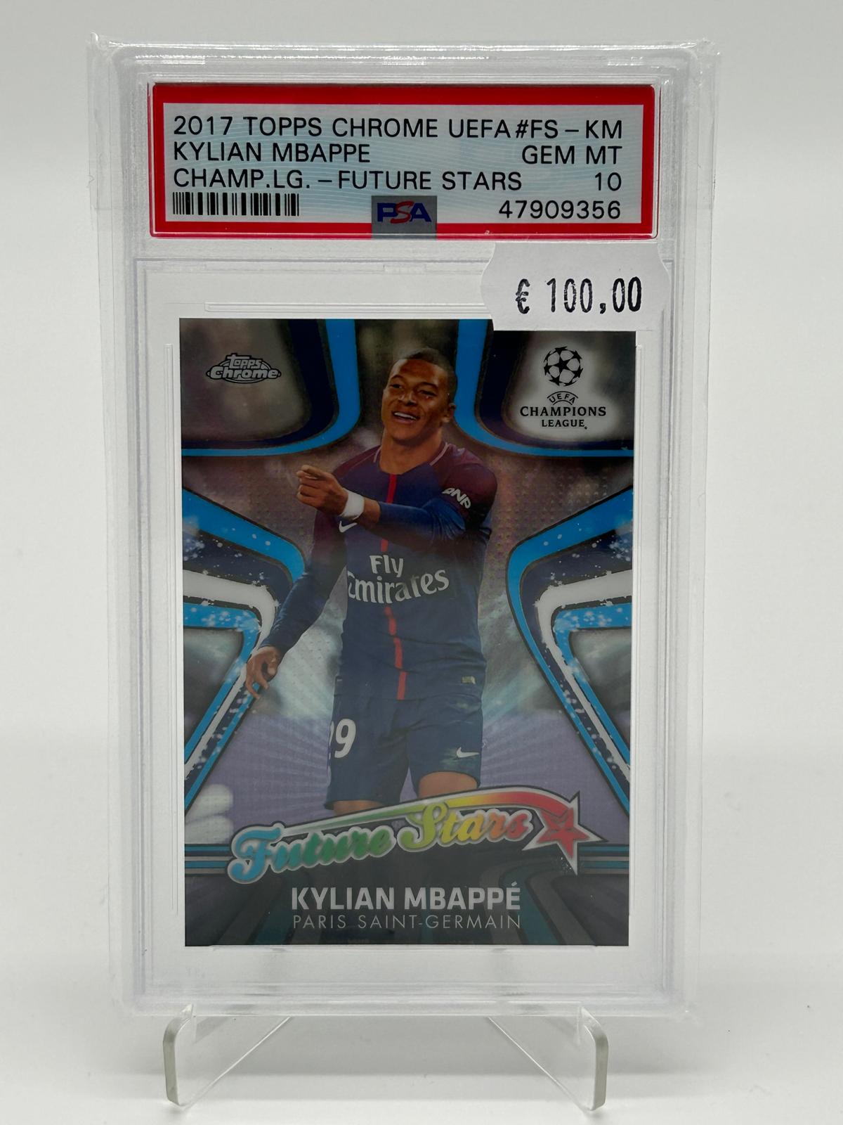 2017 Topps Chrome UEFA Kylian Mbappe RC Future Stars PSA 10