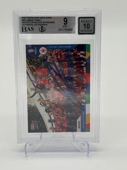2024 Topps Now UEFA Euro Lamine Yamal On Card Auto BGS 9 Auto 10