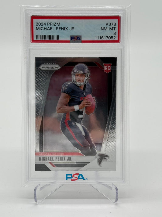 2024 Panini Prizm Michael Penix Jr Rookie Card PSA 8