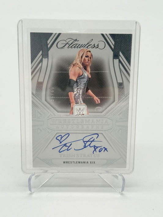 2024 Panini Flawless WWE Trish Stratus WrestleMania On Card Autographs Silver 02/25