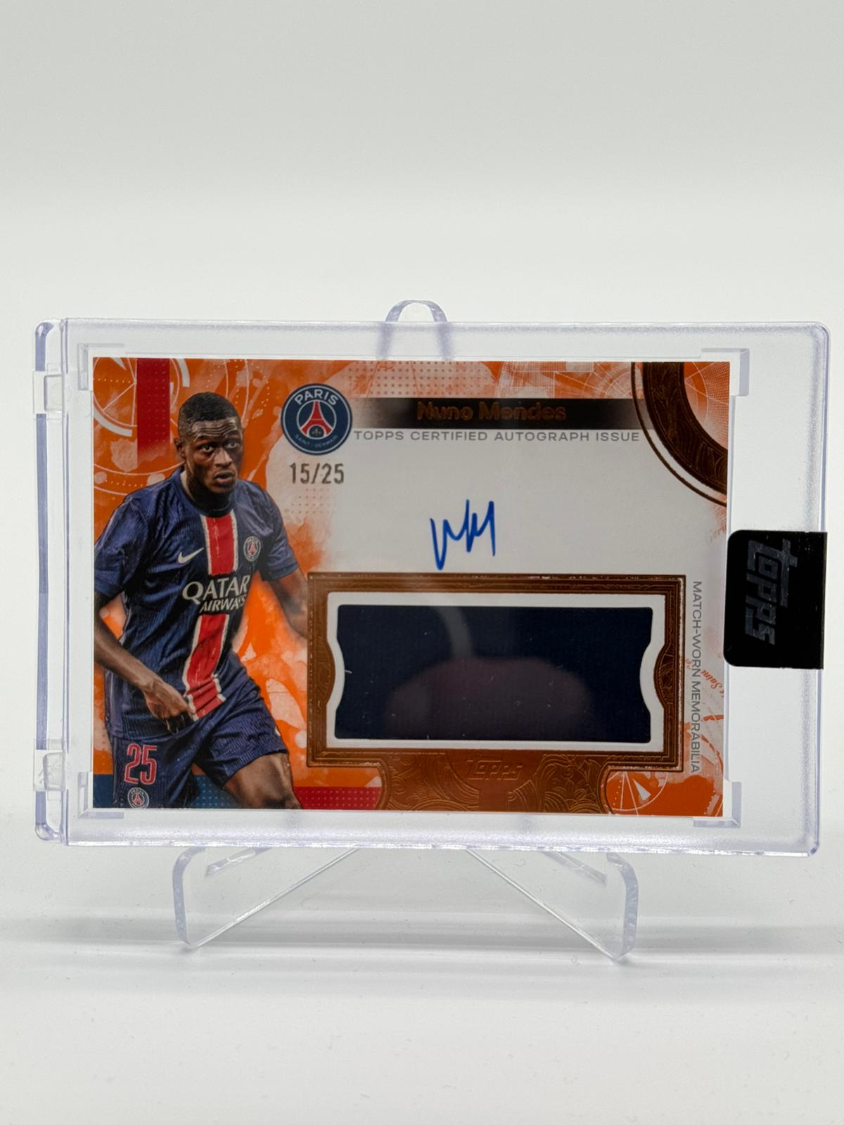 2025 Topps Paris Saint-Germain Nuno Mendes Auto/Relic 15/25