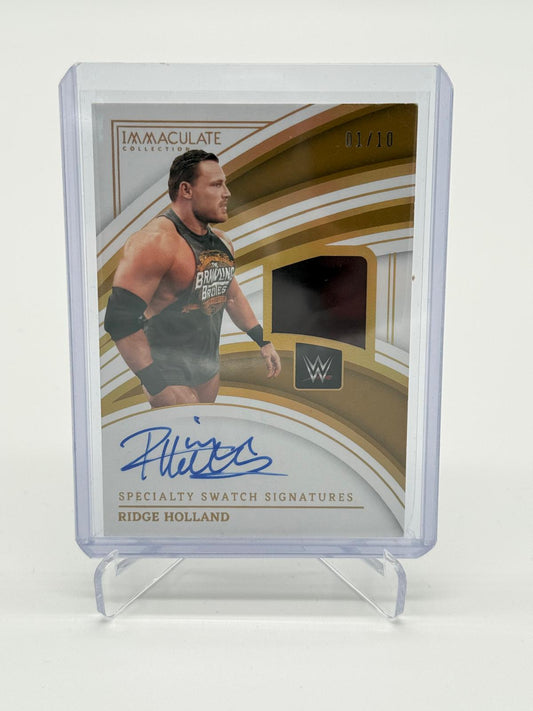 2023 Panini Immaculate WWE Ridge Holland Specialty Superstar Used Patch Auto 01/10