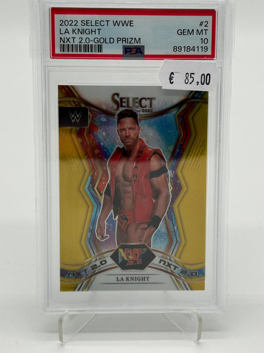 2022 Panini Select WWE LA Knight Gold Prizm /10 PSA 10