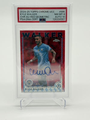 2024-25 Topps Chrome UCC Kyle Walker Auto /5 PSA 8 Auto 10
