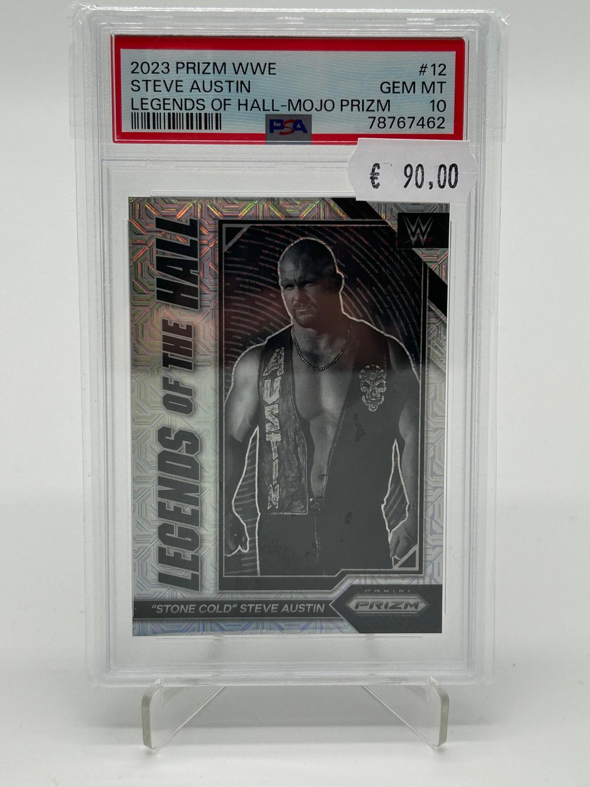 2023 Panini Prizm WWE Steve Austin Legends of Hall Mojo Prizm /25 PSA 10