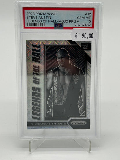 2023 Panini Prizm WWE Steve Austin Legends of Hall Mojo Prizm /25 PSA 10