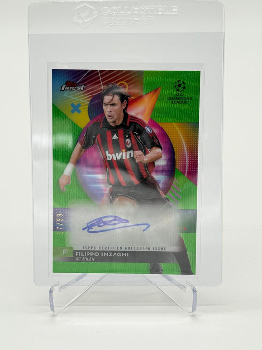2023-24 Topps UCC Finest Filippo Inzaghi Green Wave Auto 17/99