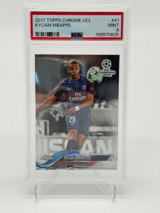 2017 Topps Chrome UCL Kylian Mbappe RC PSA 9