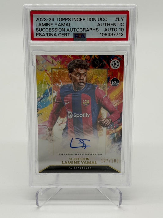 2023-24 Topps Inception UCC Lamine Yamal Auto /200 PSA AUT Auto 10