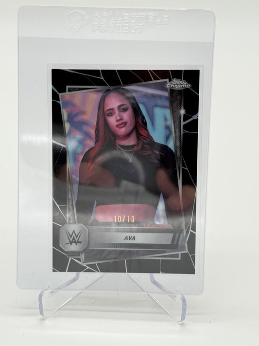 2025 Topps Chrome WWE Ava Black Parallel Refractor 10/10 SP