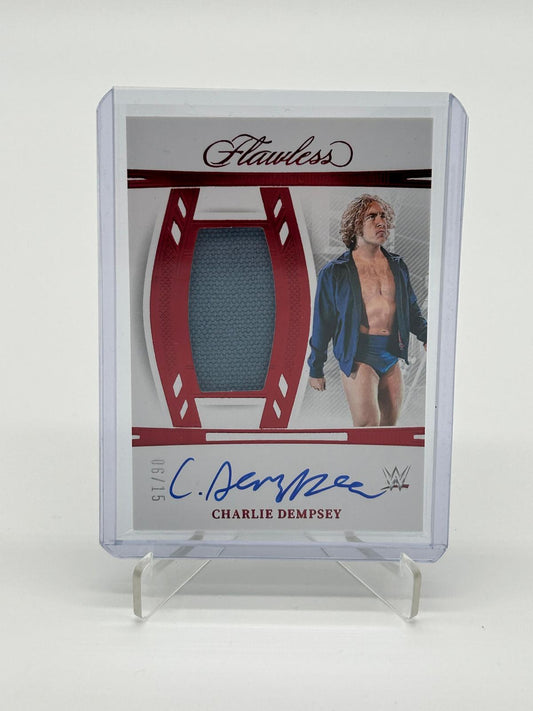2024 Panini Flawless WWE Charlie Dempsey Patch on Card Auto /15