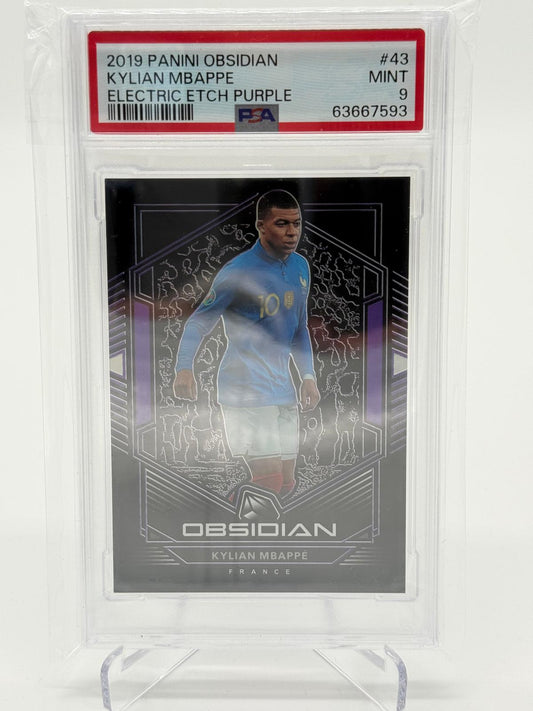 2019 Panini Obsidian Kylian Mbappe Electric Etch Purple 11/65 PSA 9