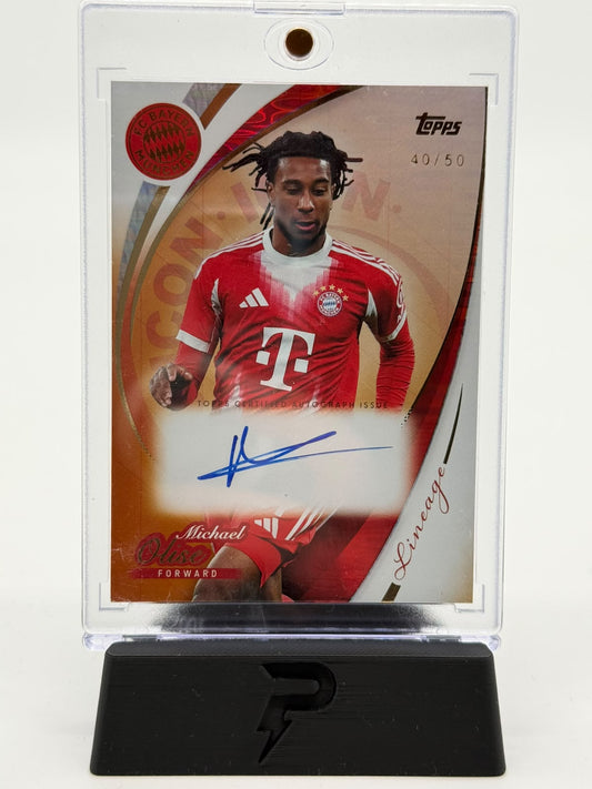 2026 Topps Fc Bayern Lineage Michael Olise 40/50 On Card Auto