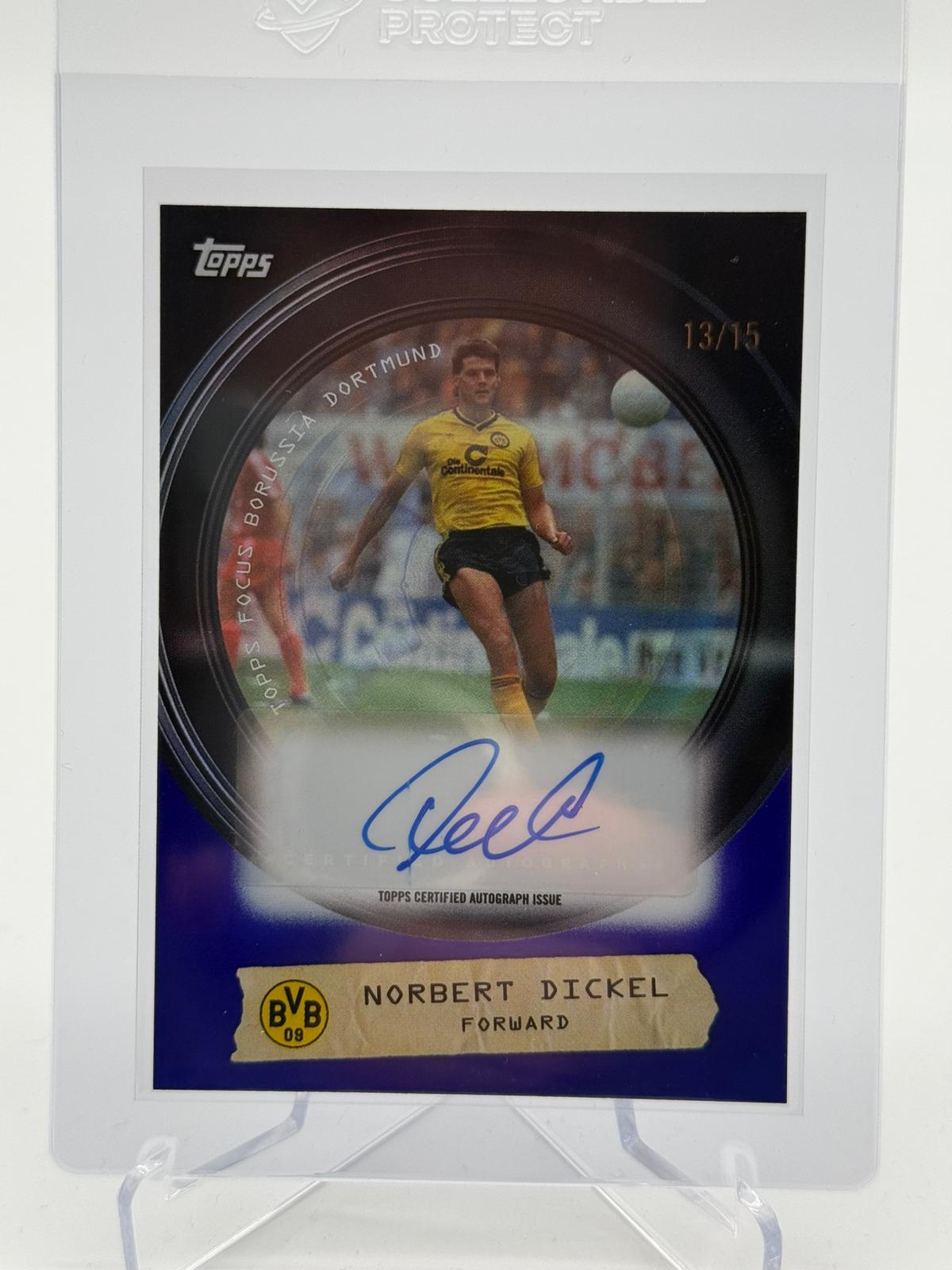 2025 Topps Focus Borrusia Dortmund Norbert Dickel Autgramm 13/15