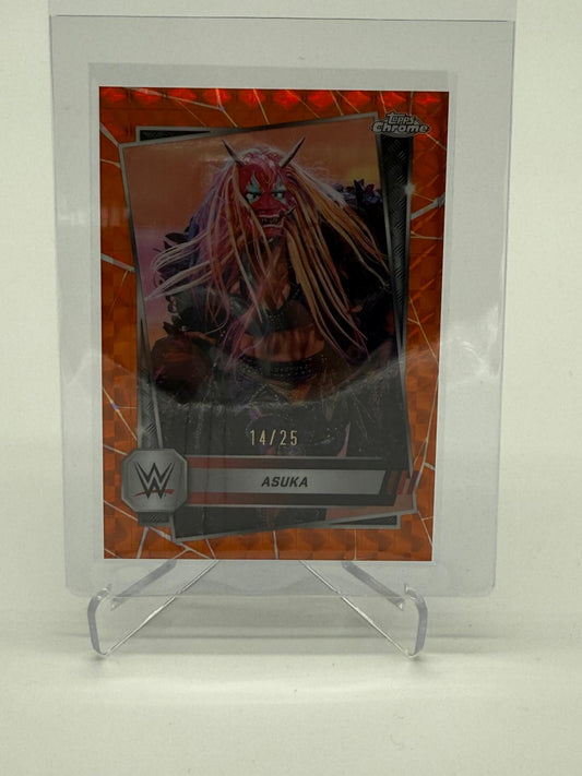 2025 Topps Chrome WWE Asuka Orange Geometric /25