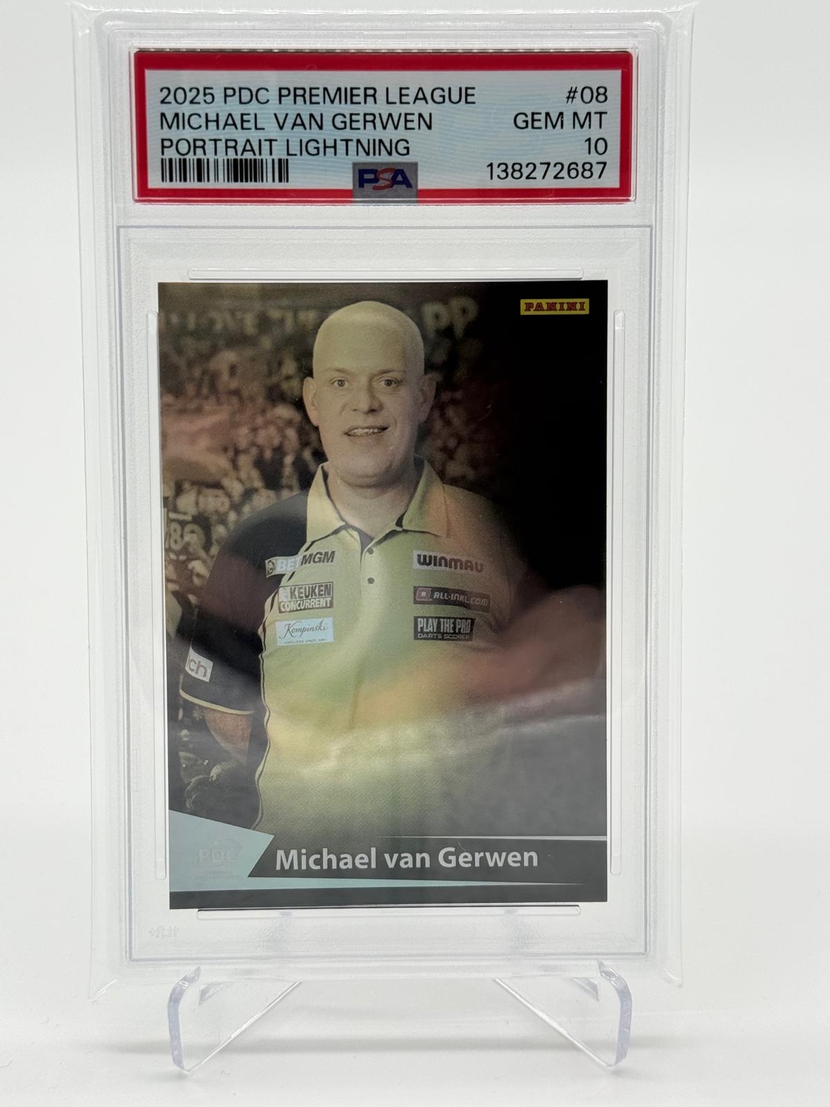 2025 Panini PDC PL Michael Van Gerwen Portrait Lightning PSA 10 POP 1