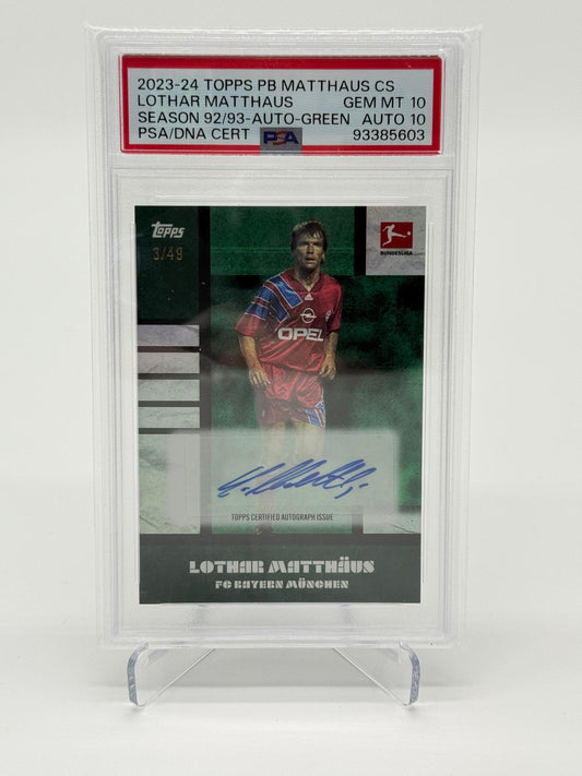 2023-24 Topps Platinum Lothar Matthaus Auto /49 PSA 10 Auto 10
