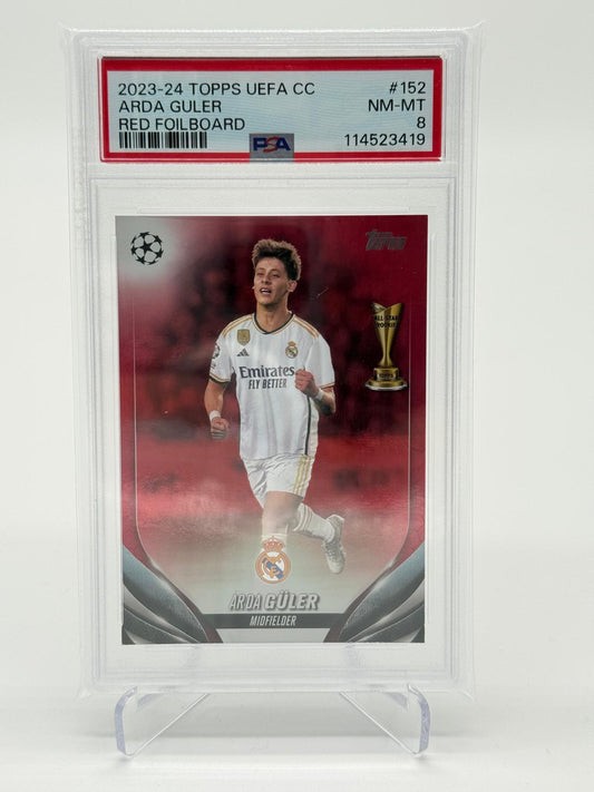 2023-24 Topps UCC Arda Güler /5 Red Foil PSA 8