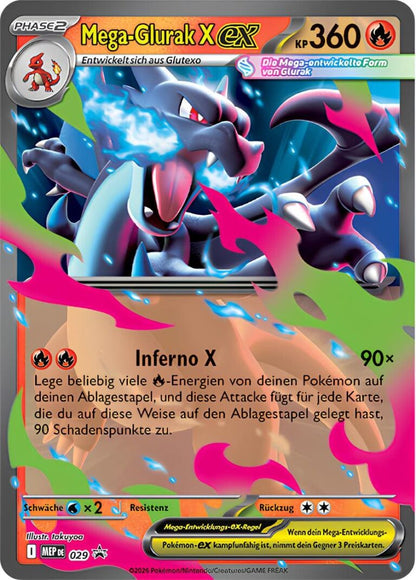 Pokémon Mega-Entwicklung Erhabene Helden Mega-Glurak X ex Tin DE (SEALED)