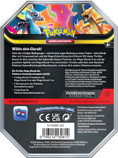 Pokémon Mega-Entwicklung Erhabene Helden Mega-Glurak X ex Tin DE (SEALED)