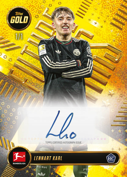 Topps Bundesliga Gold Autogrammkarte Beispiel Livebreak Karl RC