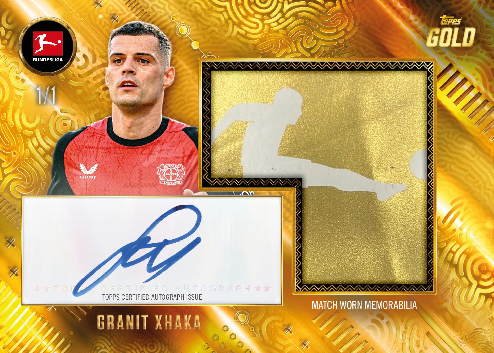 Topps Bundesliga Gold Autogrammkarte Beispiel Livebreak Xhaka