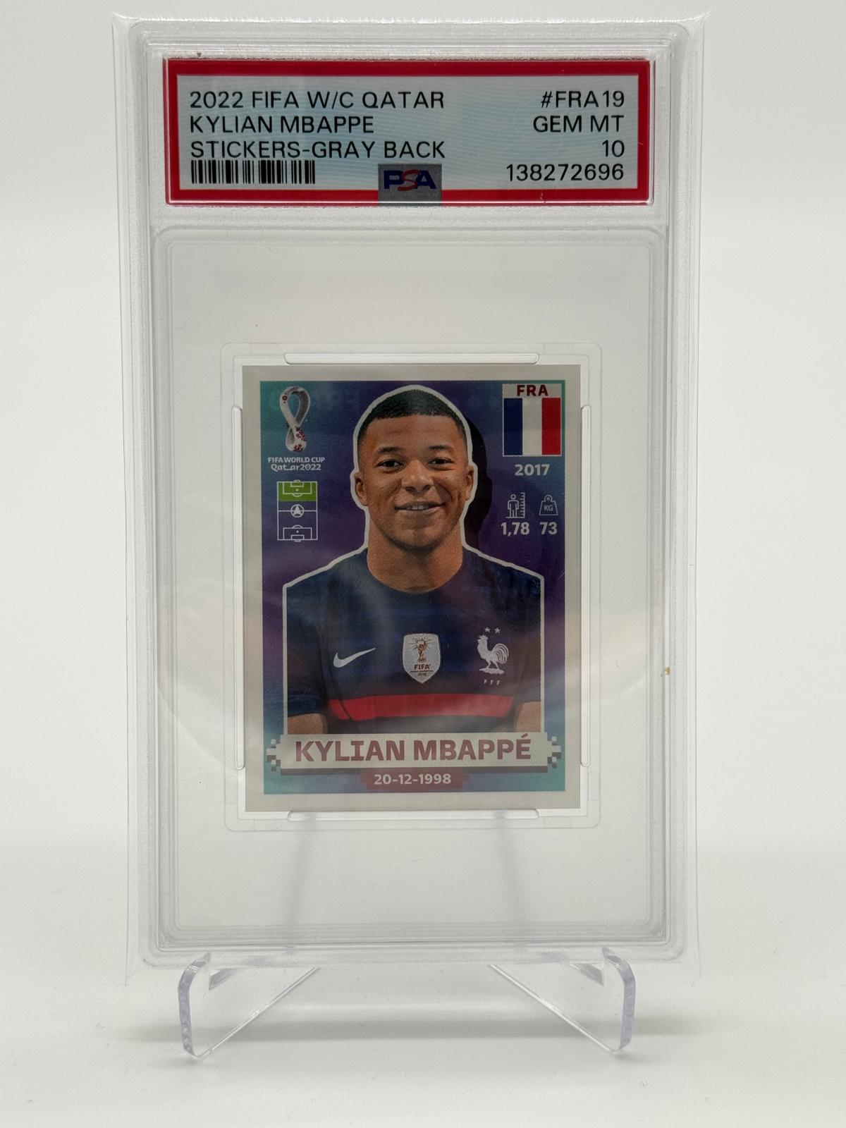 2022 Panini Fifa W/C Kylian Mbappe Sticker PSA 10