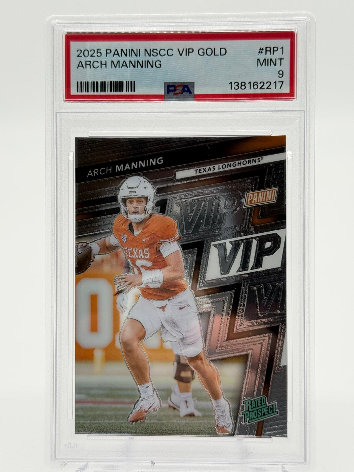 2025 Panini NSCC VIP Gold Arch Manning PSA 9