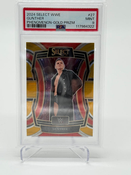 2024 Panini Select WWE Gunther Phenomenon Gold Prizm 01/10 PSA 9