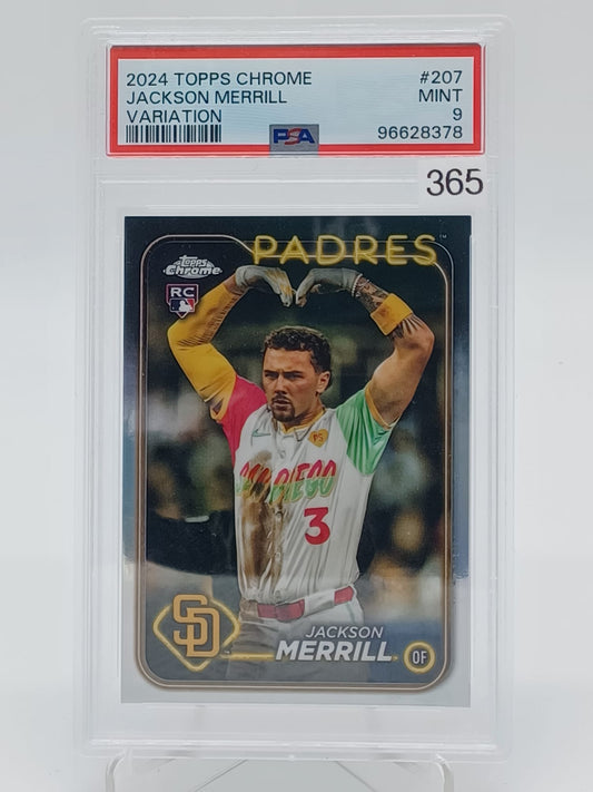 2024 Topps Chrome Baseball Jackson Merrill Variation #207 PSA 9