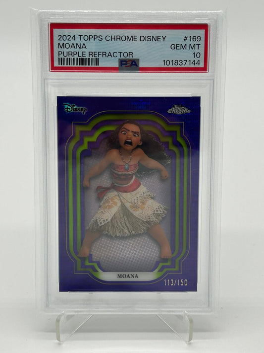 2024 Topps Chrome Disney Moana Purple Refractor /150 PSA 10